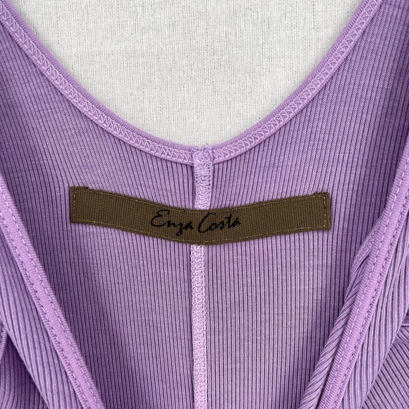 ENZA COSTA Dress Womens Small Purple Silk rib Tank Dress Hushed Violet NWOT - Picture 6 of 8